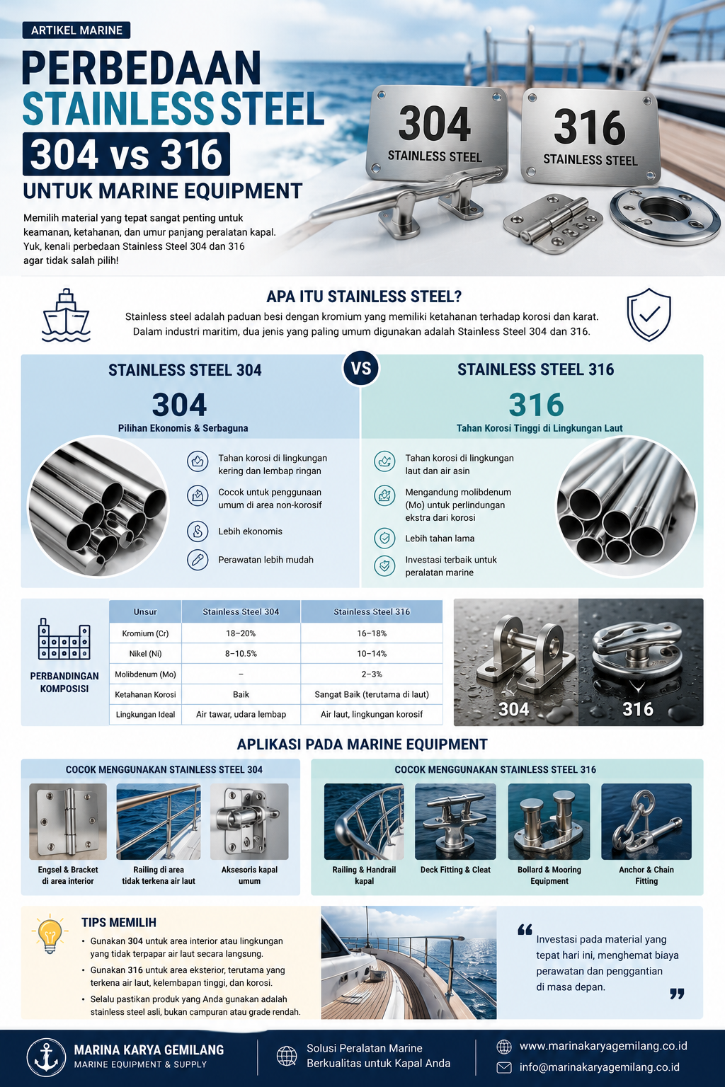 Perbedaan Stainless Steel 304 vs 316